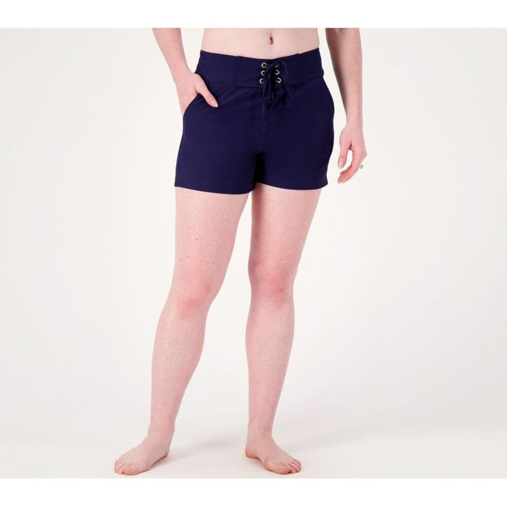 La Blanca Women's Plus Sz Shorts 1X 3" Inseam Board Short Blue A602277